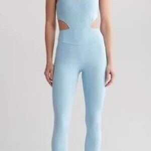 New Free People Movement Back It Up Women's Light Blue Jumpsuit Size Extra Small